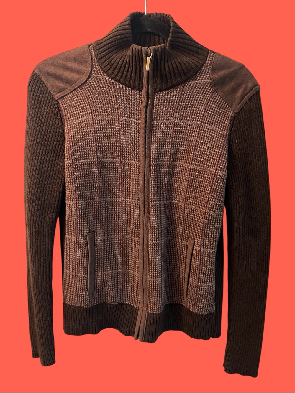 Vintage Y2K Ralph Lauren Houndstooth Equestrian Zip Sweater Jacket / [S]
